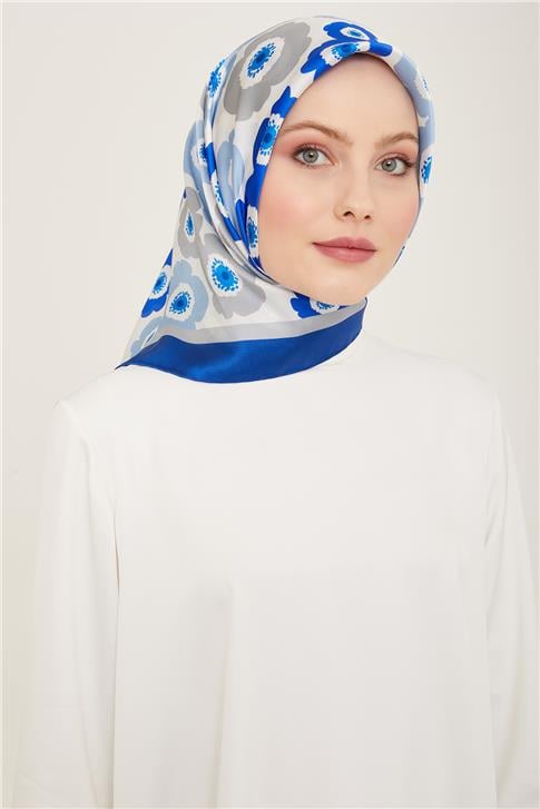 Armine Çiçek Desenli Twill İpek Eşarp 24Ya9106 54 10