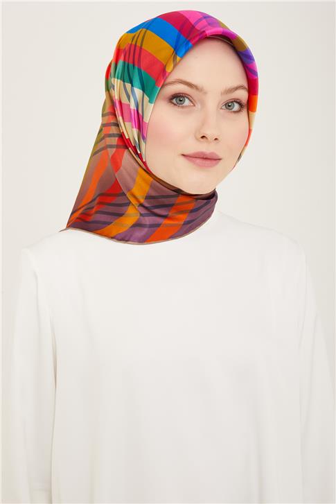 Armine Soyut Desenli Twill İpek Eşarp 24Ya9107 50 01