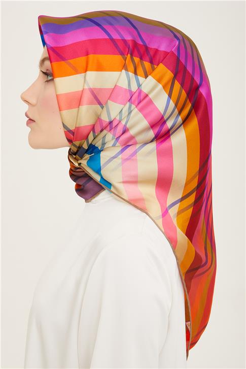 Armine Soyut Desenli Twill İpek Eşarp 24Ya9107 50 01