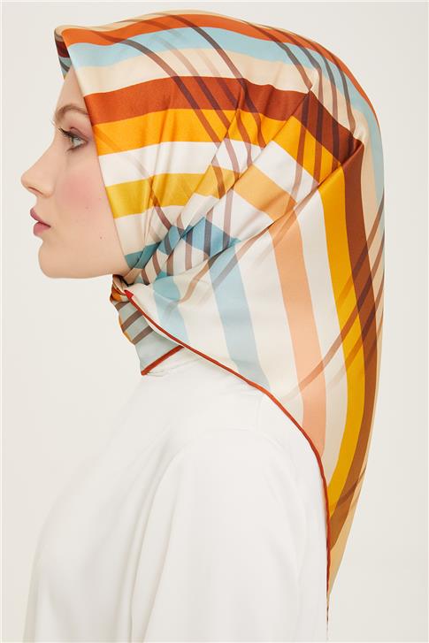 Armine Soyut Desenli Twill İpek Eşarp 24Ya9107 50 32