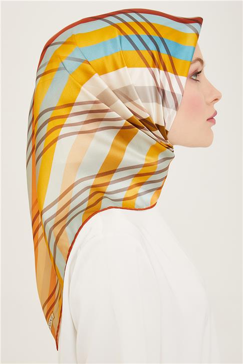 Armine Soyut Desenli Twill İpek Eşarp 24Ya9107 50 32