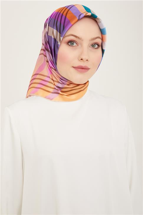 Armine Soyut Desenli Twill İpek Eşarp 24Ya9107 50 34