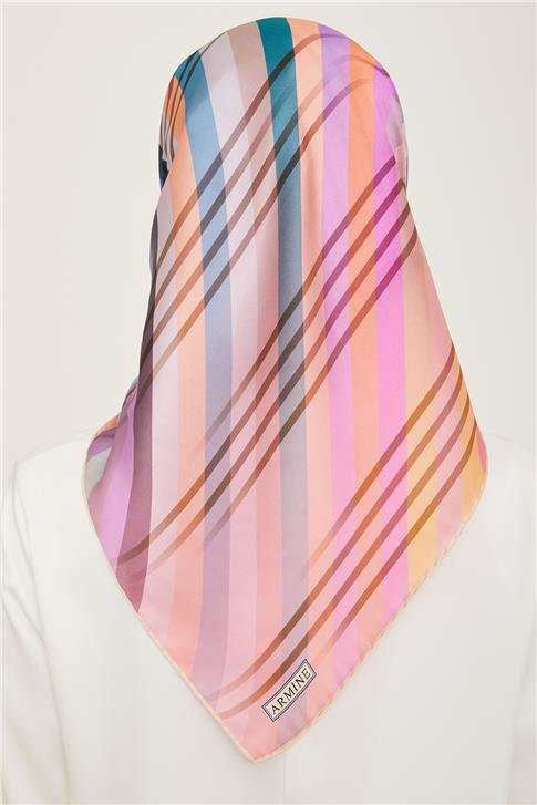 Armine Soyut Desenli Twill İpek Eşarp 24Ya9107 50 34