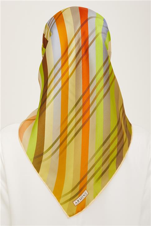 Armine Soyut Desenli Twill İpek Eşarp 24Ya9107 50 36