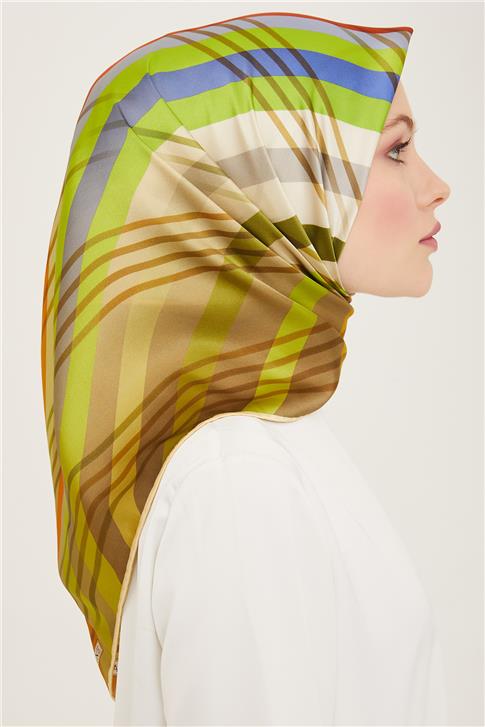 Armine Soyut Desenli Twill İpek Eşarp 24Ya9107 50 36