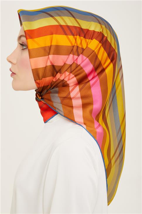 Armine Soyut Desenli Twill İpek Eşarp 24Ya9107 50 53