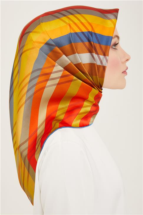 Armine Soyut Desenli Twill İpek Eşarp 24Ya9107 50 53