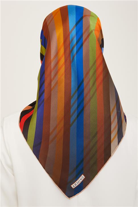 Armine Soyut Desenli Twill İpek Eşarp 24Ya9107 50 83