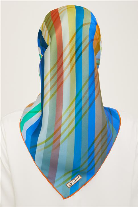 Armine Çiçek Desenli Sura İpek Eşarp 24Ya9108 82 31