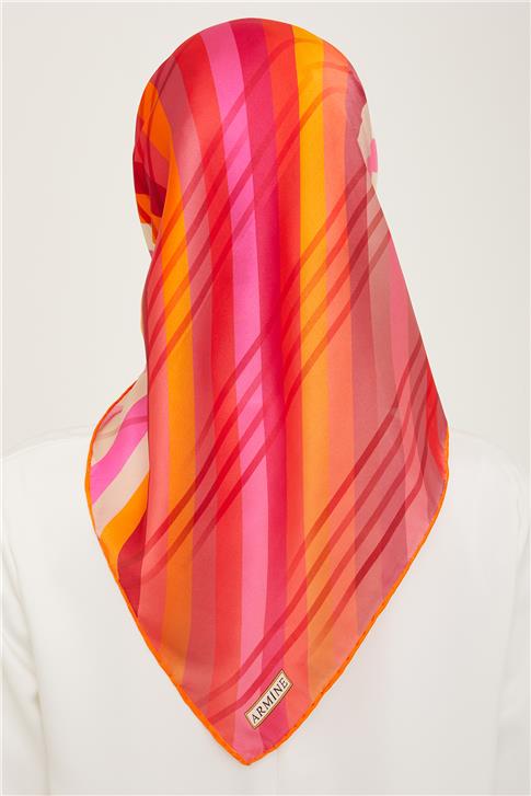 Armine Çiçek Desenli Sura İpek Eşarp 24Ya9108 82 50