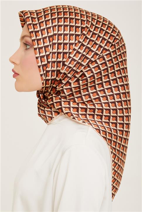 Armine Geometrik Desenli Twill İpek Eşarp 24Ya9109 53 31