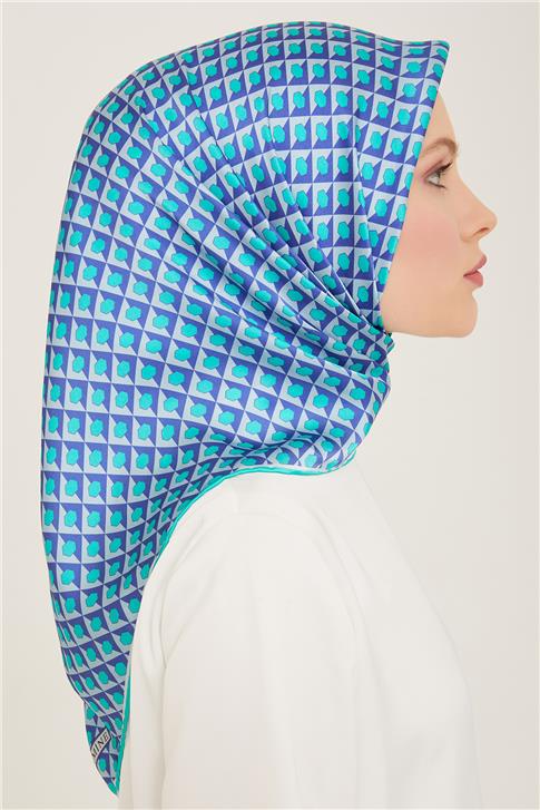 Armine Geometrik Desenli Twill İpek Eşarp 24Ya9109 53 52