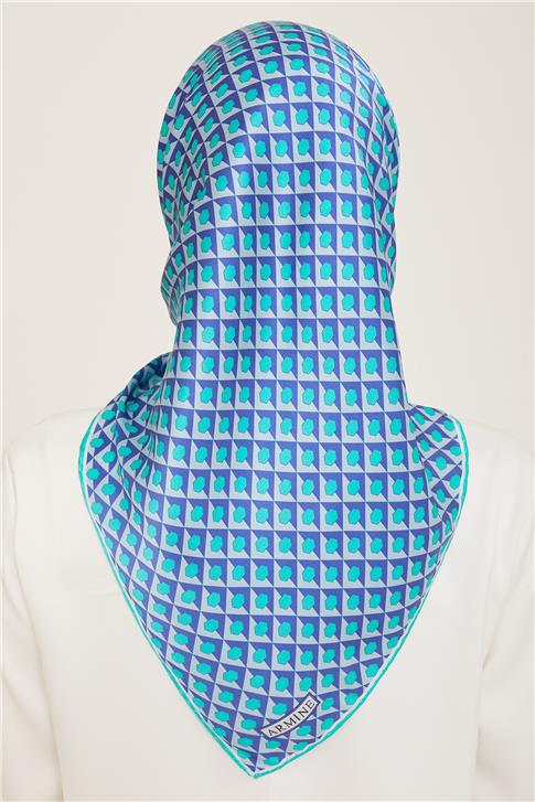 Armine Geometrik Desenli Twill İpek Eşarp 24Ya9109 53 52