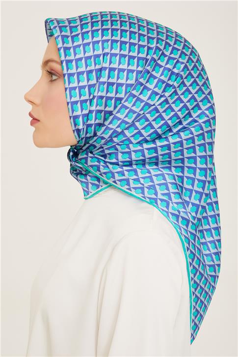 Armine Geometrik Desenli Twill İpek Eşarp 24Ya9109 53 52