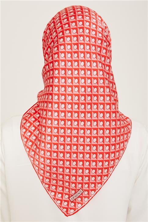 Armine Geometrik Desenli Twill İpek Eşarp 24Ya9109 53 83
