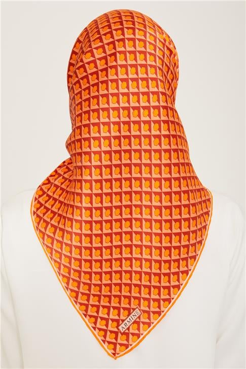 Armine Çiçek Desenli Sura İpek Eşarp 24Ya9110 34 50