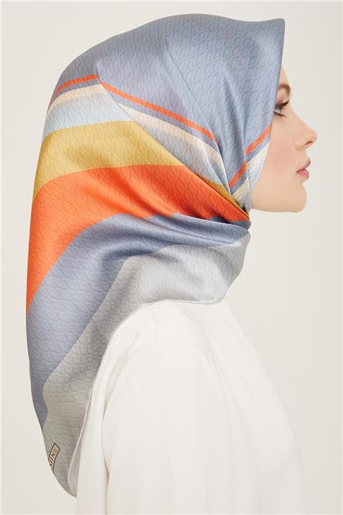 Armine Monogram Desenli Twill İpek Eşarp 24Ya9111 85 31