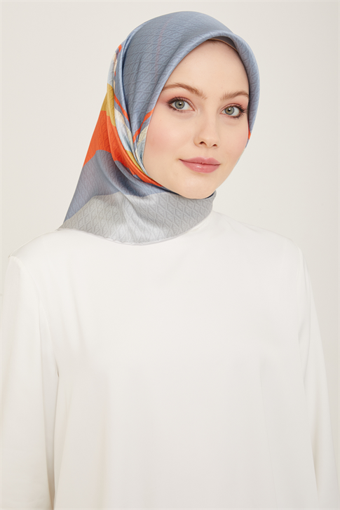 Armine Monogram Desenli Twill İpek Eşarp 24Ya9111 85 31