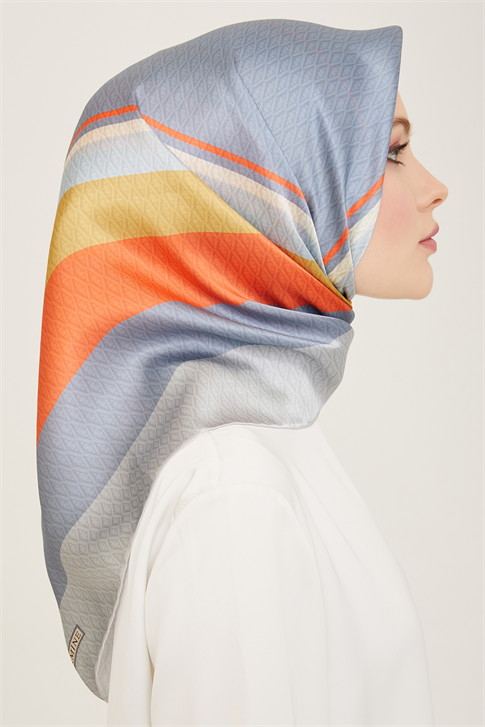 Armine Monogram Desenli Twill İpek Eşarp 24Ya9111 85 31