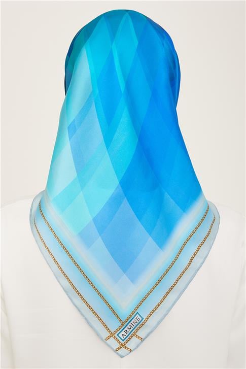 Armine Çiçek Desenli Twill İpek Eşarp 24Ya9112 34 02