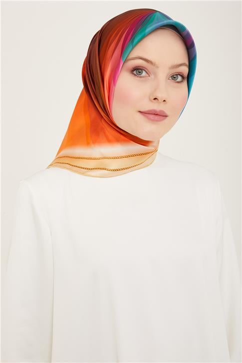 Armine Çiçek Desenli Twill İpek Eşarp 24Ya9112 34 03