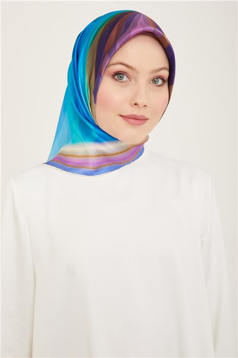 Armine Çiçek Desenli Twill İpek Eşarp 24Ya9112 34 27