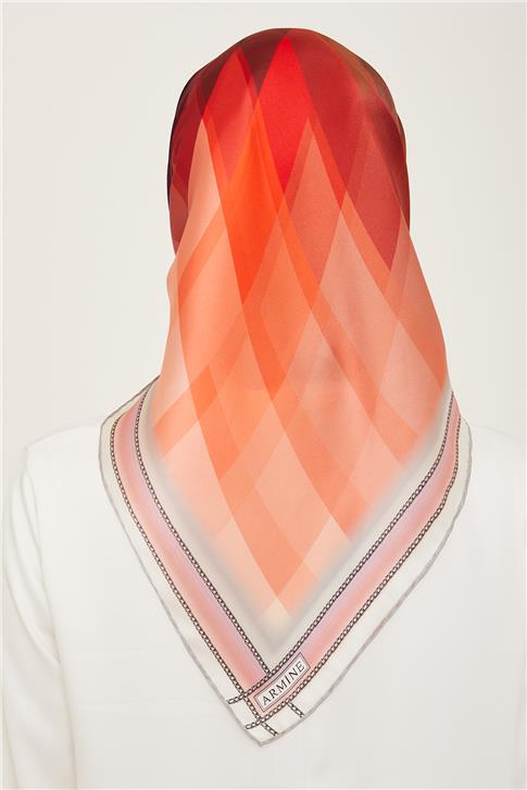 Armine Geometrik Desenli Twill İpek Eşarp 24Ya9113 21
