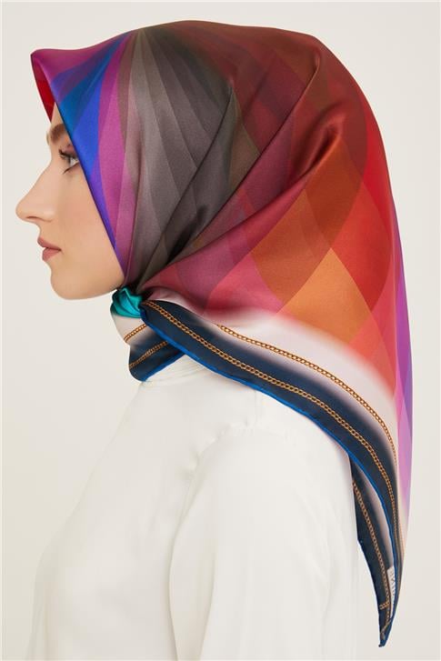 Armine Geometrik Desenli Twill İpek Eşarp 24Ya9113 34