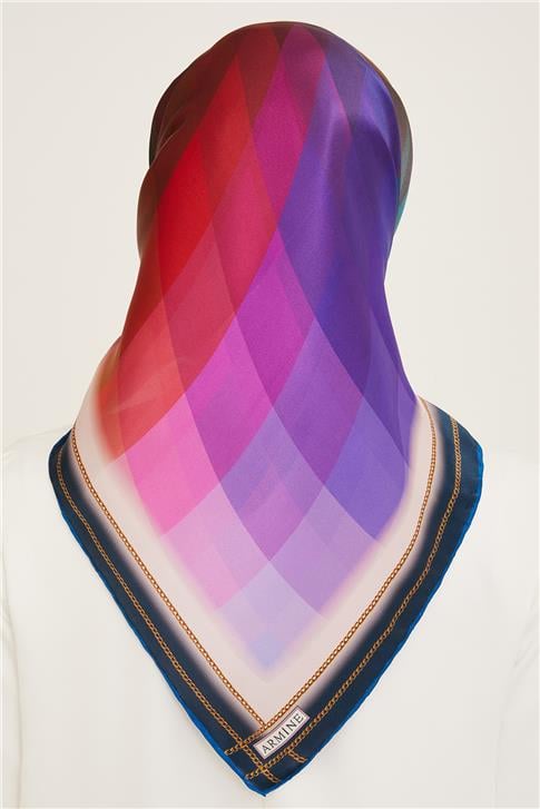 Armine Geometrik Desenli Twill İpek Eşarp 24Ya9113 34