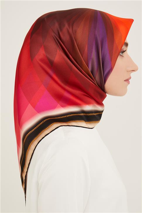 Armine Geometrik Desenli Twill İpek Eşarp 24Ya9113 39