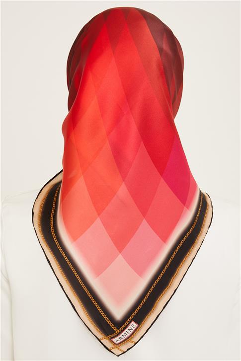 Armine Geometrik Desenli Twill İpek Eşarp 24Ya9113 39