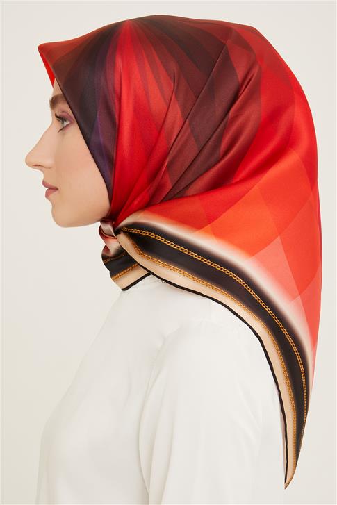 Armine Geometrik Desenli Twill İpek Eşarp 24Ya9113 39