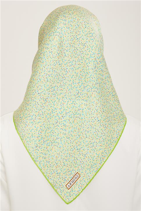 Armine Geometrik Desenli Twill İpek Eşarp 24Ya9113 35 01