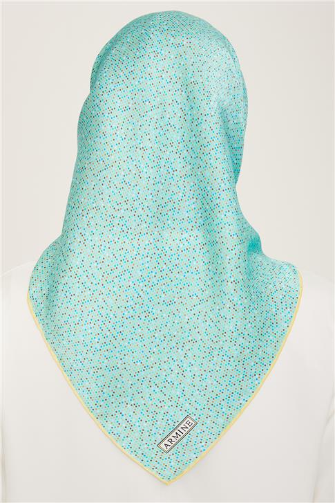 Armine Geometrik Desenli Twill İpek Eşarp 24Ya9113 35 38