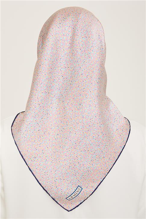Armine Geometrik Desenli Twill İpek Eşarp 24Ya9113 35 80