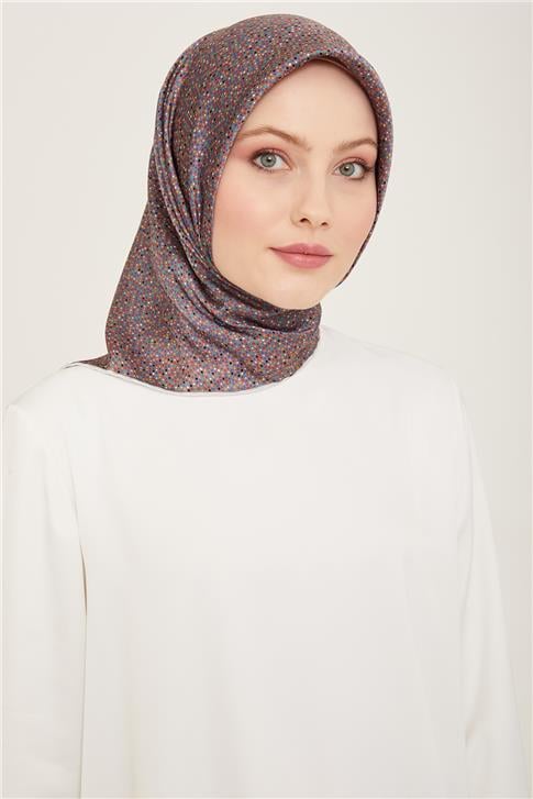 Armine Geometrik Desenli Twill İpek Eşarp 24Ya9113 35 84