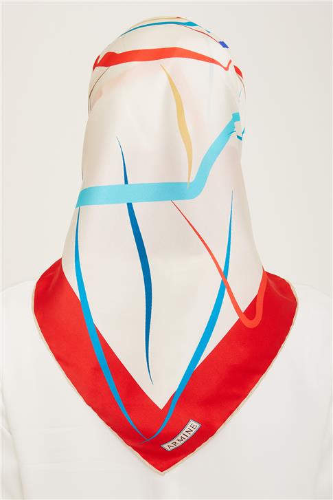 Armine Çiçek Desenli Twill İpek Eşarp 24Ya9115 31 32