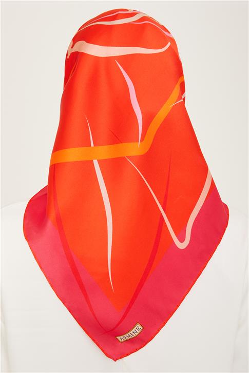 Armine Çiçek Desenli Twill İpek Eşarp 24Ya9115 31 50