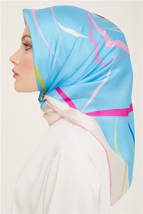 Armine Çiçek Desenli Twill İpek Eşarp 24Ya9115 31 83