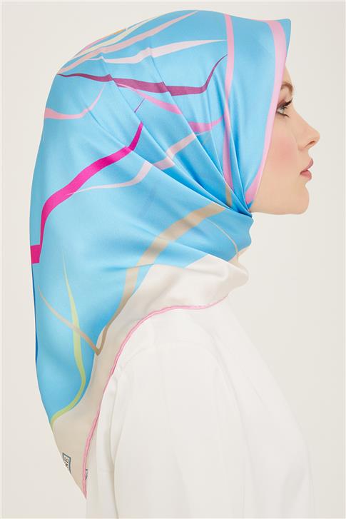 Armine Çiçek Desenli Twill İpek Eşarp 24Ya9115 31 83