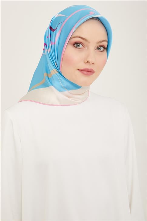 Armine Çiçek Desenli Twill İpek Eşarp 24Ya9115 31 83