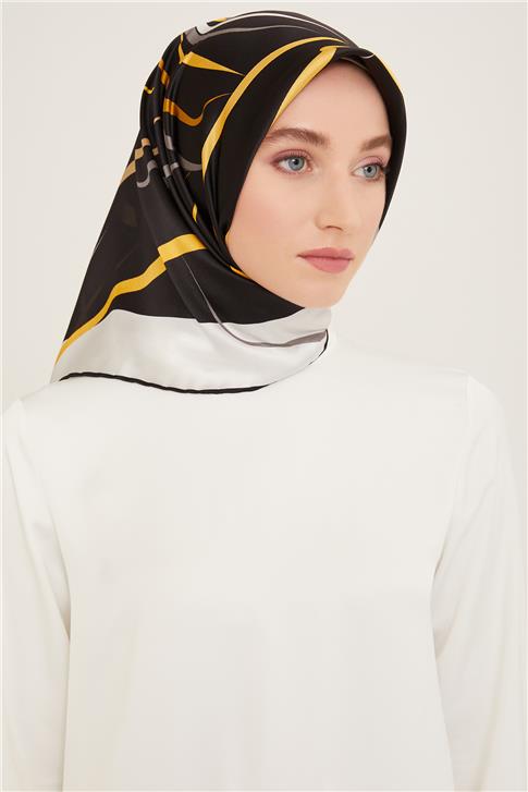 Armine Geometrik Desenli Sura İpek Eşarp 24Ya9118 37