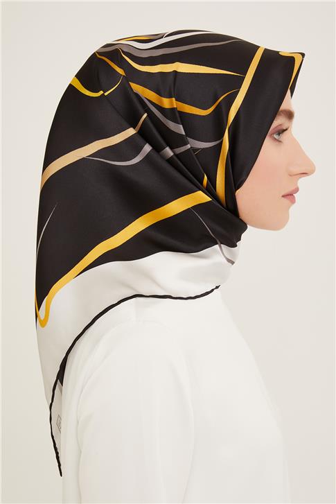 Armine Geometrik Desenli Sura İpek Eşarp 24Ya9118 37