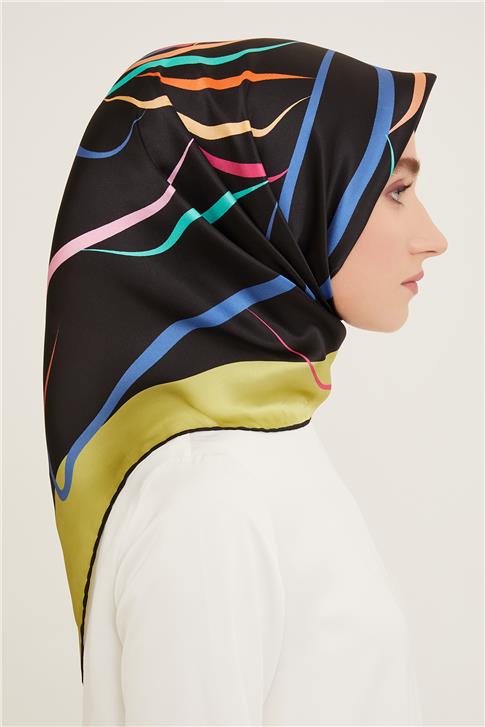 Armine Geometrik Desenli Sura İpek Eşarp 24Ya9118 58