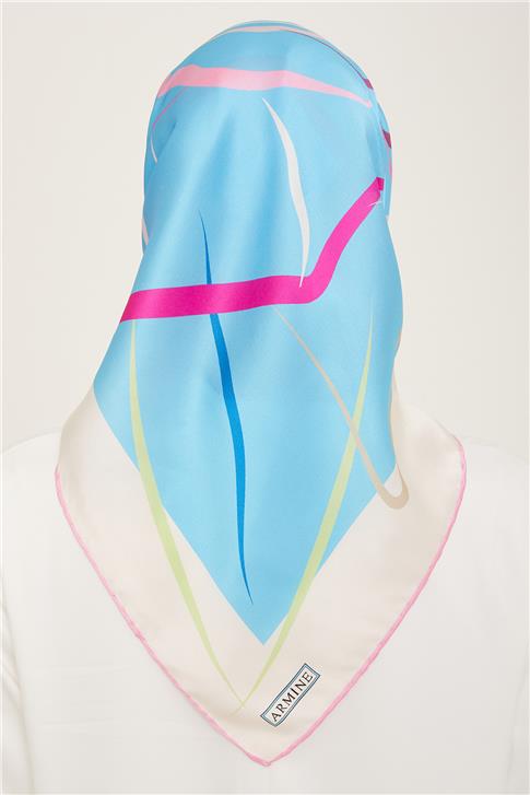 Armine Geometrik Desenli Sura İpek Eşarp 24Ya9118 83