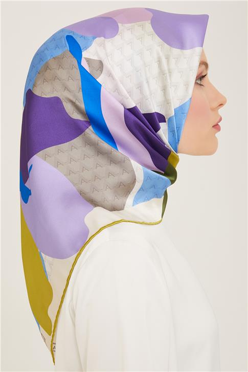 Armine Çiçek Desenli Twill İpek Eşarp 24Ya9119 14 03