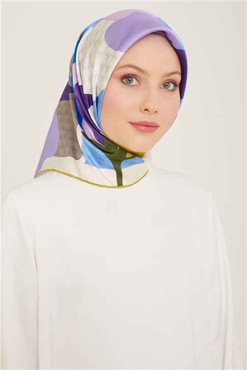 Armine Çiçek Desenli Twill İpek Eşarp 24Ya9119 14 03