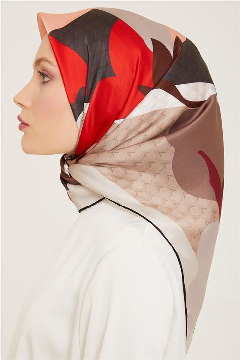 Armine Çiçek Desenli Twill İpek Eşarp 24Ya9119 14 14