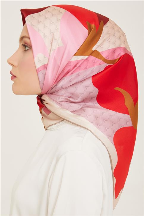 Armine Geometrik Desenli Sura İpek Eşarp 24Ya9120 05