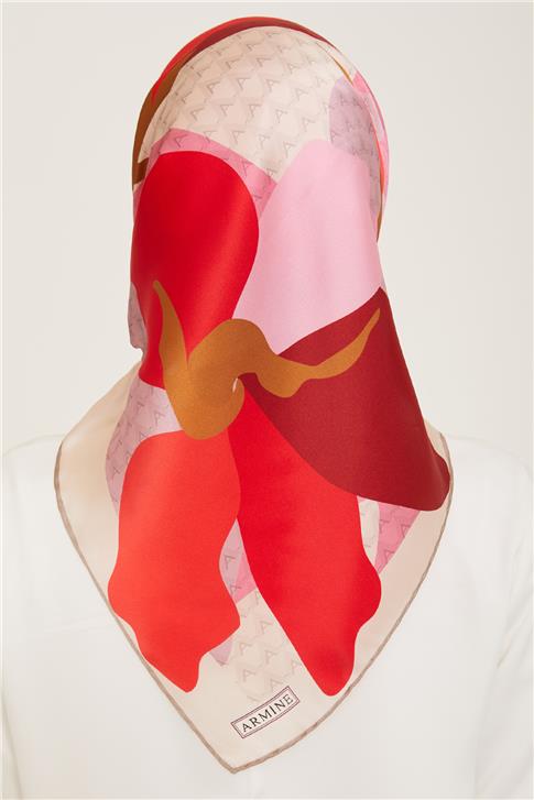 Armine Geometrik Desenli Sura İpek Eşarp 24Ya9120 05